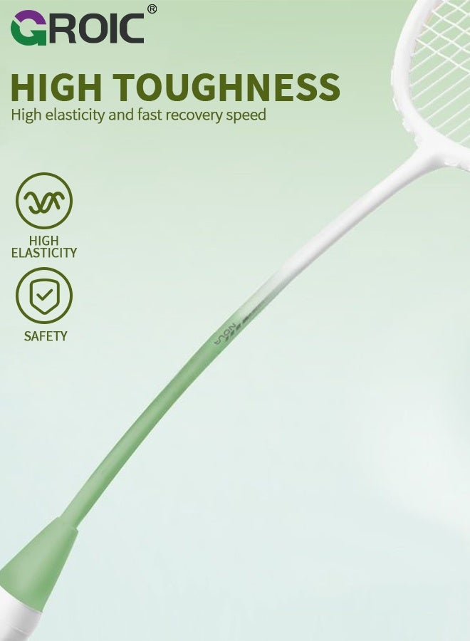 GROIC مجموعة مضارب كرة الريشة، تشمل 2 مضرب، 3 كرات، 1 حقيبة حمل، مصنوعة من ألياف الكربون وسبائك الحديد، خفيفة الوزن وأداء عالي للرياضة، التدريب والترفيه، مضرب كرة الريشة - Image 5